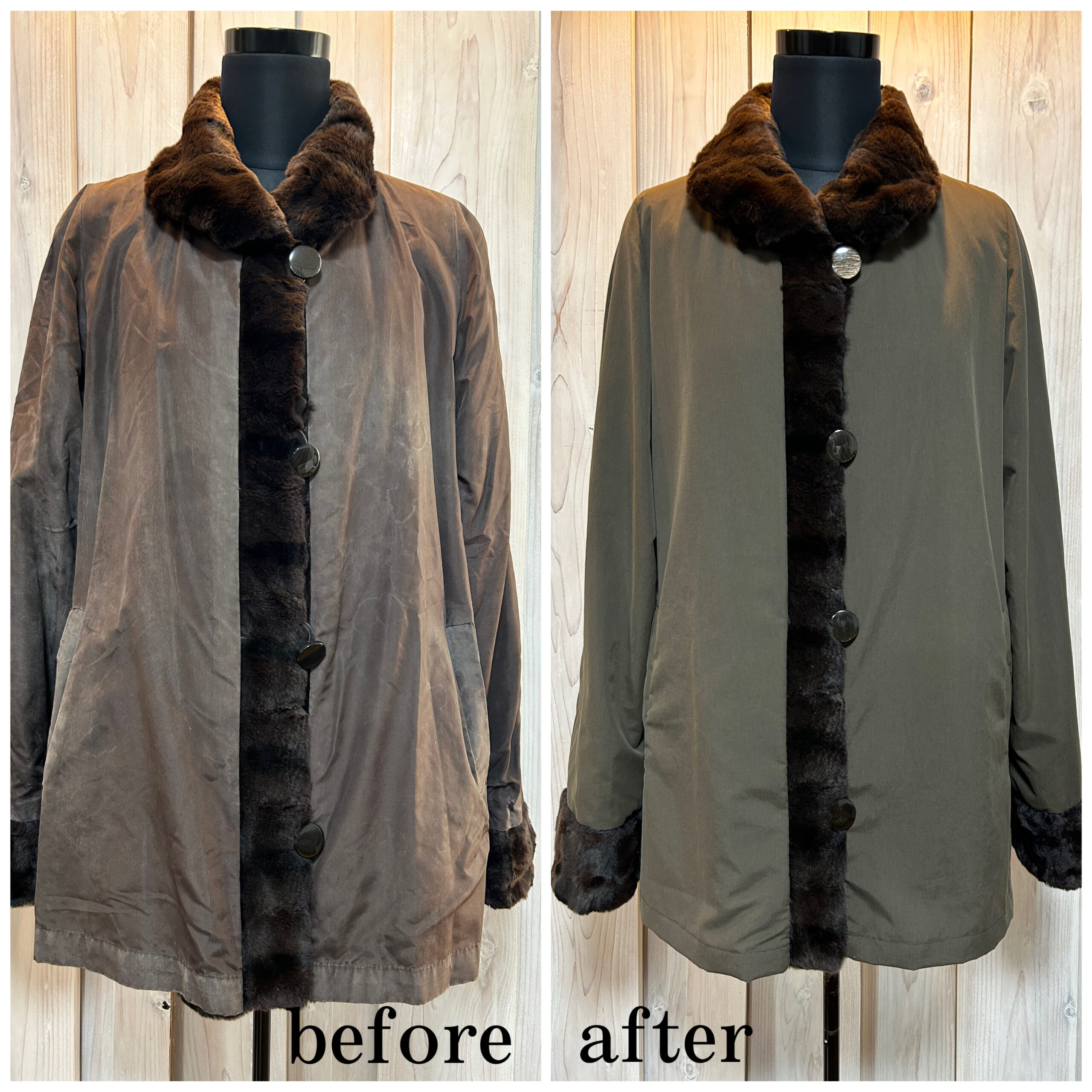 Read more about the article Fur Coat : fabric reupholstering