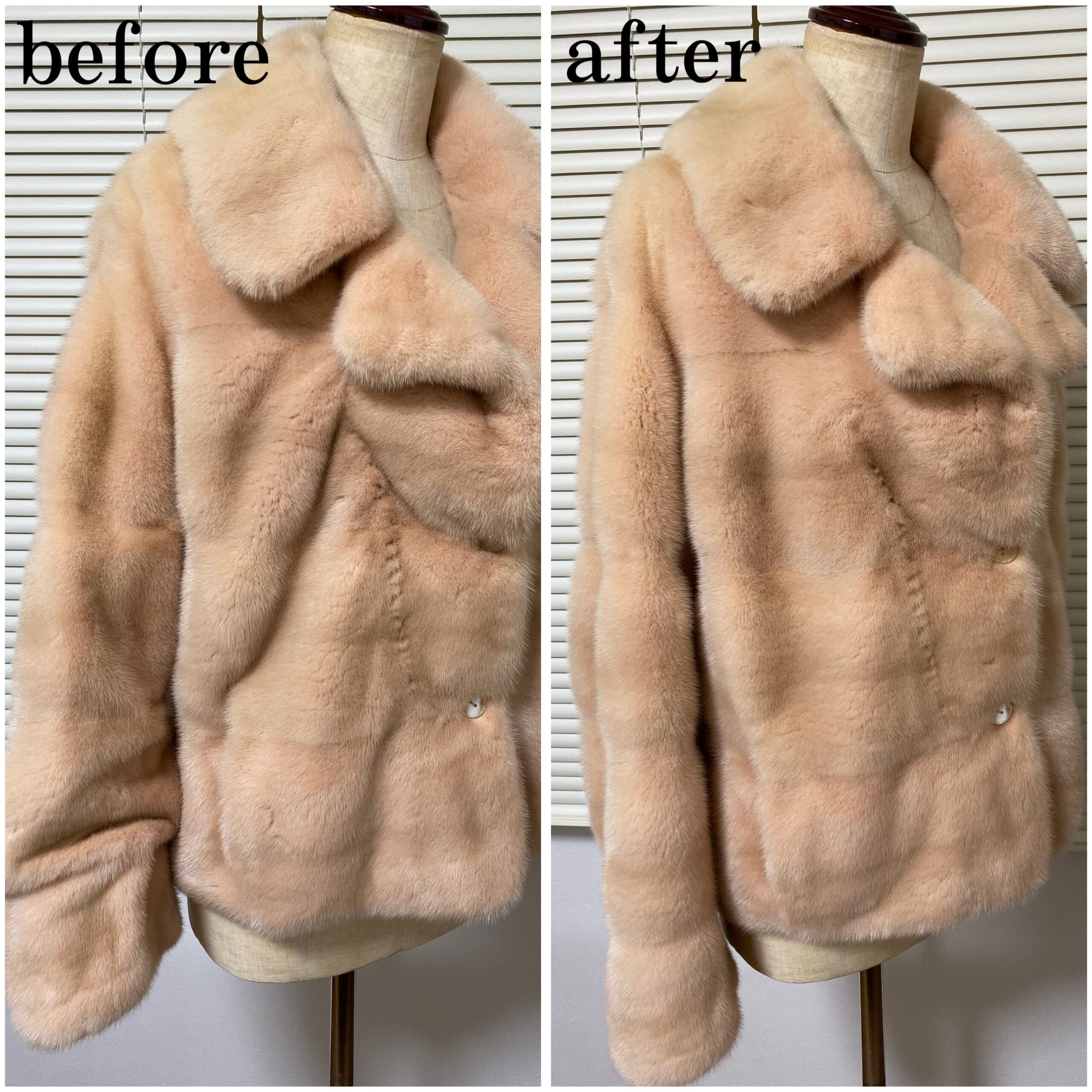 Read more about the article 毛皮ジャケット：裏地パタン調整、張り替え