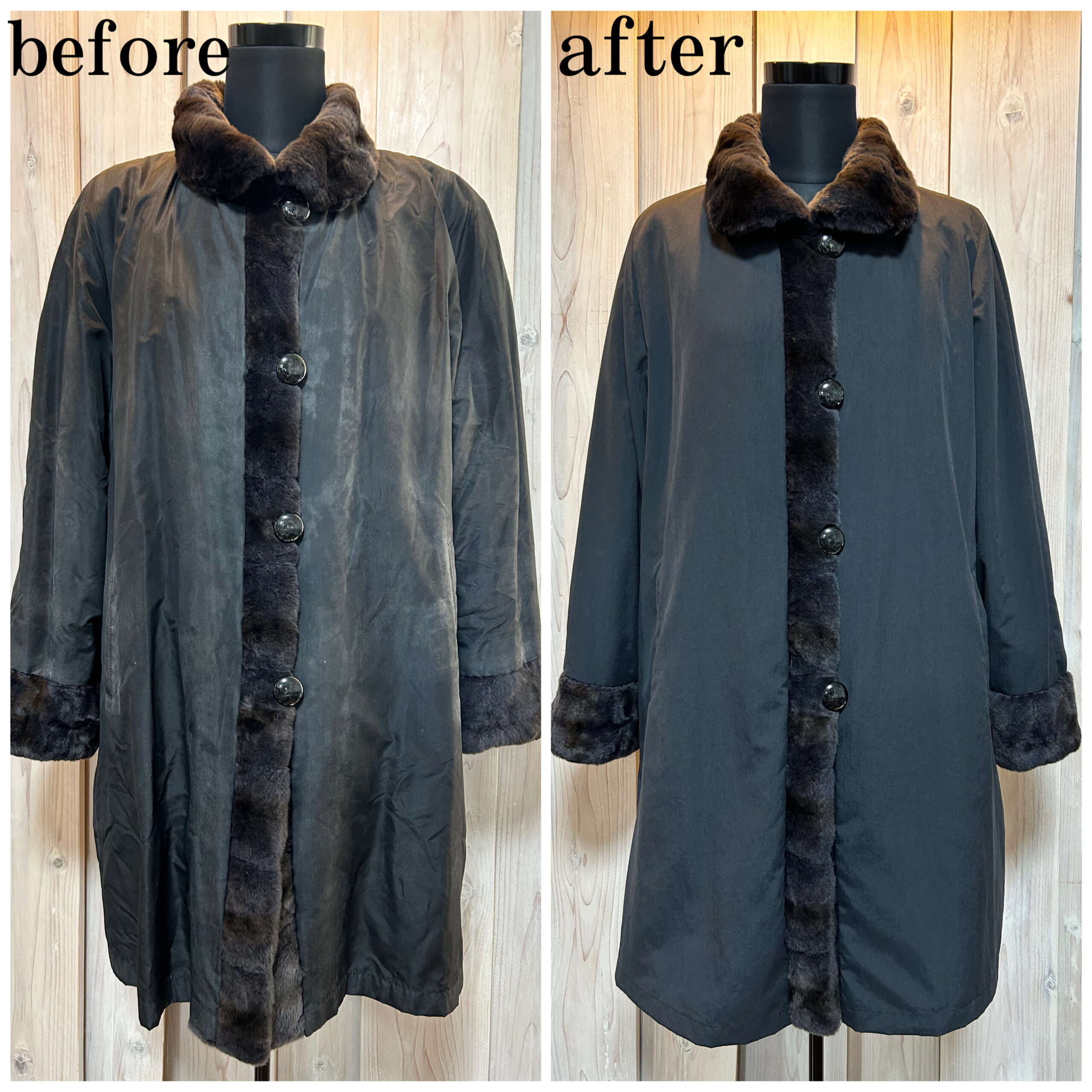 Read more about the article Fur Coat : fabric reupholstering