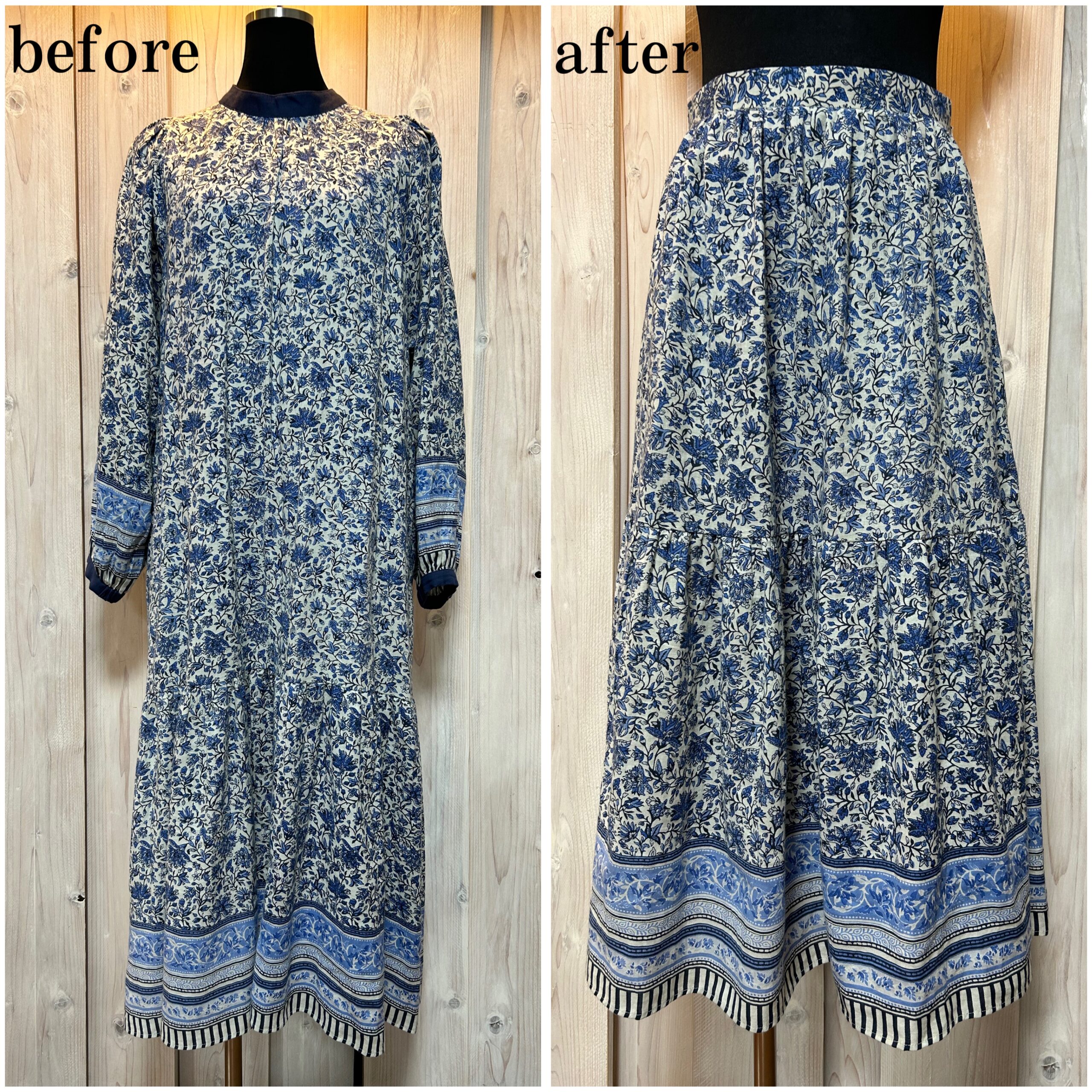 Read more about the article Reconstructing a one-piece dress into a skirt